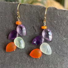 Load image into Gallery viewer, Multi-Gemstone Leaf Cut Earrings