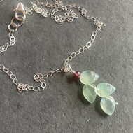 Prehnite Leaf Cut Necklace