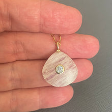 Load image into Gallery viewer, Blue Topaz Rainbow Moonstone Inlay  Cut Necklace