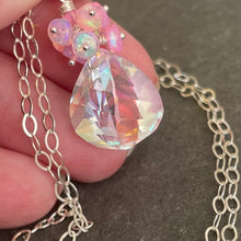 Load image into Gallery viewer, Fire Moonstone Quartz and Pink Opal Necklace, OOAK