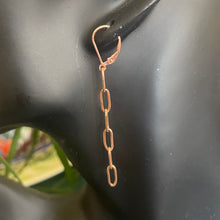 Load image into Gallery viewer, Rose Gold Paper Clip Chain Dangle Earrings