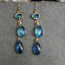 Load image into Gallery viewer, Sapphire Blue Dangle Earrings