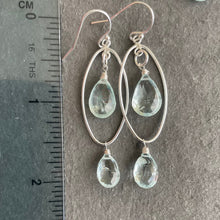 Load image into Gallery viewer, Aquamarine double decker hoops made to order
