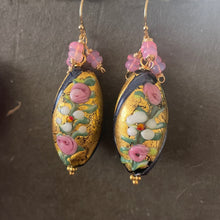 Load image into Gallery viewer, Golden Flora Murano Glass and Opal Earrings