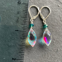 Load image into Gallery viewer, Dewdrop Rainbow Opalite and Crystal earrings, metal and earwire options