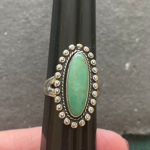 Vintage Genuine Turquoise ring, Sterling Silver, sz. 5.25, Estate Jewelry