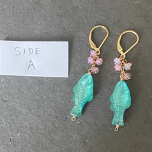 Load image into Gallery viewer, Two-Sided Czech Fish Earrings