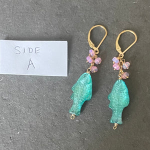 Two-Sided Czech Fish Earrings