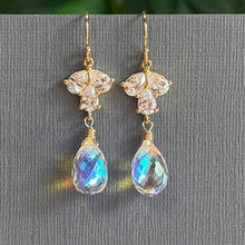 Load image into Gallery viewer, Super Sparkle Earrings,  Fire Rainbow Quartz