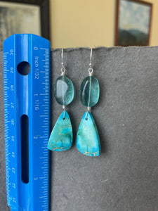 Palm Tree Sediment Jasper and Fluorite , Vivid Blue, OOAK