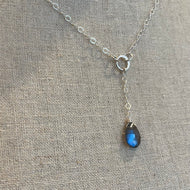 Labradorite Y Necklace, OOAK
