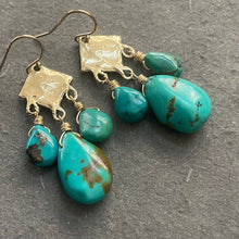 Load image into Gallery viewer, Natural Turquoise Marquise Artisan Chandeliers, OOAK