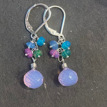 Load image into Gallery viewer, Lavender Quartz Onion and Opal Cascade Earrings