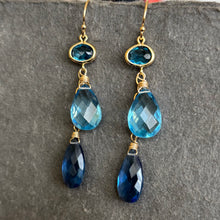 Load image into Gallery viewer, Sapphire Blue Dangle Earrings