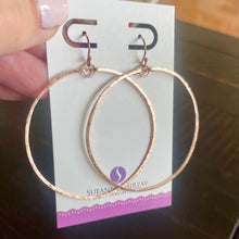 Load image into Gallery viewer, The DEBORAH Style Hammered Hoop Earrings in 14K Gold Filled, Size: 50mm, 2", Metal choices