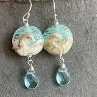 Lampwork Glass Surf Earrings