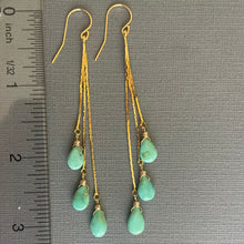Load image into Gallery viewer, Turquoise Tassel Earrings, Trio