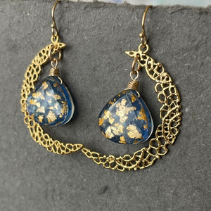 Crescent Moon Gold Vermeil Earrings