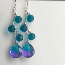 Load image into Gallery viewer, Frolic Paraiba to Violet Doublet Dangle Earrings