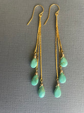 Load image into Gallery viewer, Turquoise Tassel Earrings, Trio
