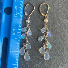 Load image into Gallery viewer, Opal Cascade Earrings, 14k gold filled leverback