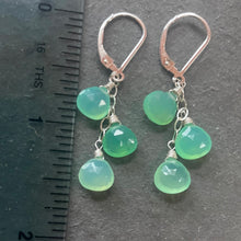 Load image into Gallery viewer, Chrysoprase Trio Cascade Earrings