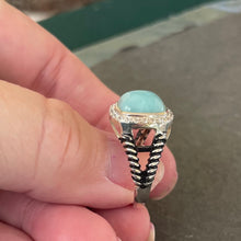 Load image into Gallery viewer, Larimar and Sterling Silver Ring sz 8.25