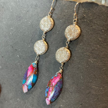Load image into Gallery viewer, Turquoise and Sterling Silver Earrings, OOAK