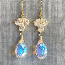 Load image into Gallery viewer, Super Sparkle Earrings,  Fire Rainbow Quartz