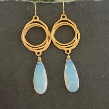 Load image into Gallery viewer, Multi Hoop Opalite Earrings