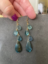Load image into Gallery viewer, Super Gorgeous Labradorite and Fluorite Earrings, OOAK