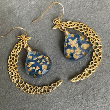 Load image into Gallery viewer, Crescent Moon Gold Vermeil Earrings