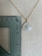 Load image into Gallery viewer, Blue Topaz Rainbow Moonstone Inlay  Cut Necklace