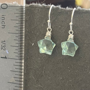 Aqua Quartz Mini Star Earrings