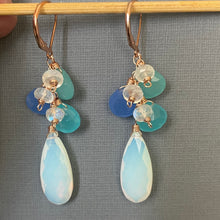 Load image into Gallery viewer, Opalite and Chalcedony Earrings, Metal Options
