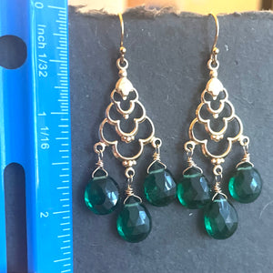 Emerald City Chandelier Earrings, OOAK