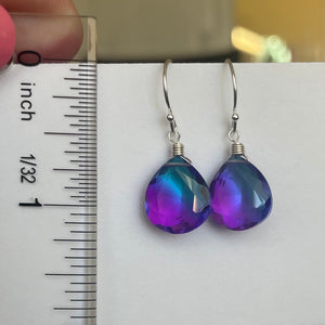 Sparkling Violet to Paraiba Doublet Dangles, metal and earwire options available, Vibrant