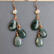 Load image into Gallery viewer, Moss Opal Trio Earrings, OOAK