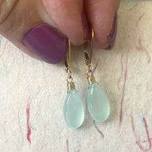 Load image into Gallery viewer, Aqua Chalcedony Earrings, metal and earwire options