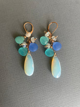 Load image into Gallery viewer, Opalite and Chalcedony Earrings, Metal Options