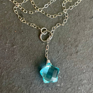 Blue Star Quartz Y Lariat Necklace