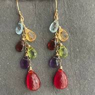Carnelian, blue topaz, citrine, garnet, peridot and amethyst