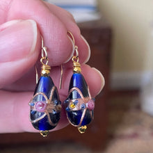 Load image into Gallery viewer, Vintage Wedding Cake Cobalt Teardrop Earrings