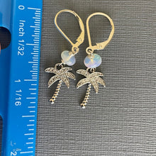 Load image into Gallery viewer, Cubic Zirconia Palm Tree and Opal Earrings