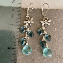 Load image into Gallery viewer, Dragonfly London and Topaz Blue Earrings