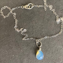 Load image into Gallery viewer, Opalite Artisan Hoop Necklace, Sterling Silver