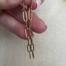 Load image into Gallery viewer, Rose Gold Paper Clip Chain Dangle Earrings