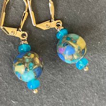 Load image into Gallery viewer, Jasper and Blue Opal Round Earrings, OOAK