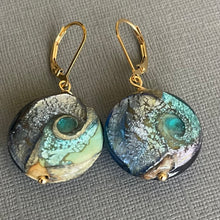 Load image into Gallery viewer, Murano Glass Wave Earrings, OOAK