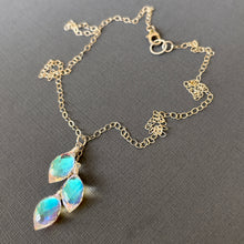 Load image into Gallery viewer, Fire Moonstone Quartz Dewdrop Necklace, 3 metal options